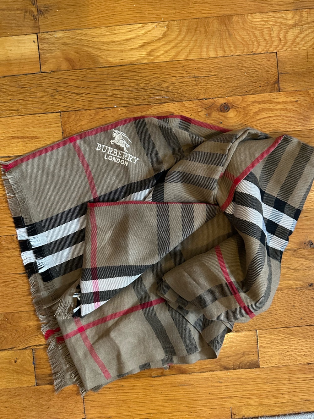 Tan Plaid Scarf
